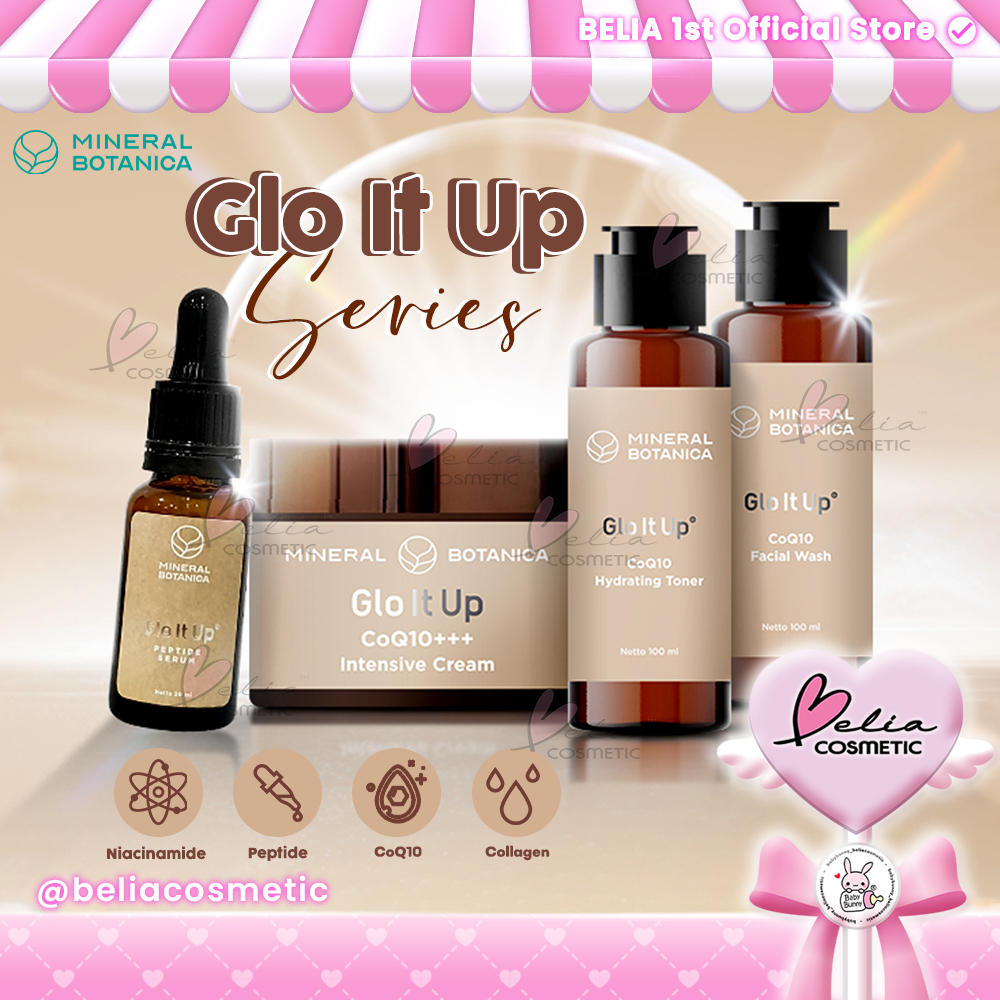 ❤ BELIA ❤ MINERAL BOTANICA Glo It Up CoQ10 Face Wash 100ml | Hydrating Toner 100ml | Intensive Cream