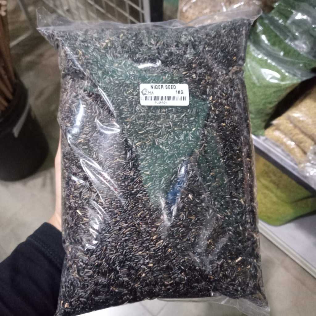 

NIGER SEED BIJI NIGER REPACK PAKAN BURUNG BIJI BIJIAN KUALITAS SUPER TERJAMIN