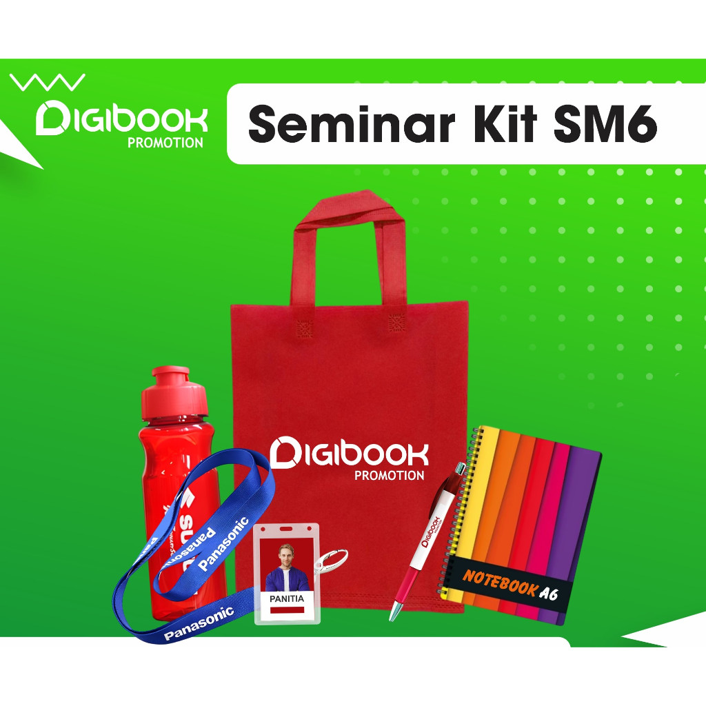 

Seminar Kit Custom | Tas Spundbund, Notebook Spiral A6, Tumbler Florida, Pulpen Sablon, Lanyard Sablon, CoCard | SM6