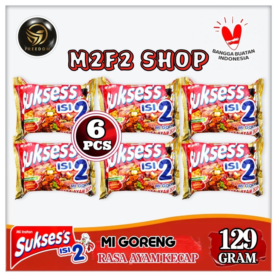 

Mie Suksess Isi 2 Instant Goreng Rasa Ayam Kecap | Bag - 129 gr (Kemasan 6 Pcs)