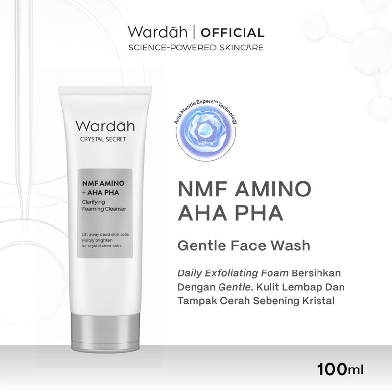 Wardah crystal secret -foaming cleanser 100ml/pencuci muka