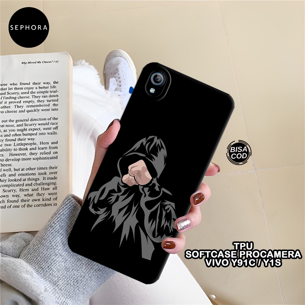 Softcase VIVO Y91C / Y1S Terbaru - Fashion Case Hitam - Case VIVO Y91C / Y1S - Case Pro Camera - Cas
