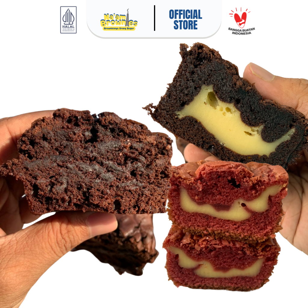 

[ spesial 9.9 ] { Free Cemilan } 3 Brownies Cheseescake by Na'am