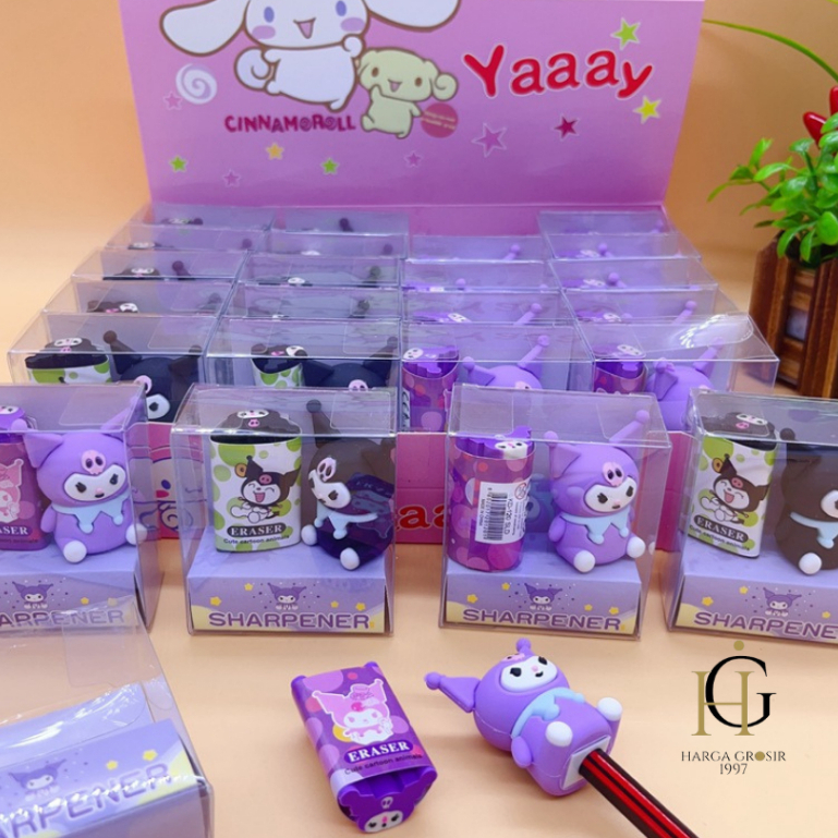 

Penghapus Rautan Kuromi 1set dapat 2 pcs / Penghapus Sanrio Kuromi Hitam dan ungu / Set hampers anak alat tulis / Hadiah Lomba sanrio isi penghapus dan rautan / Serutan Sanrio and Eraser bisa cod