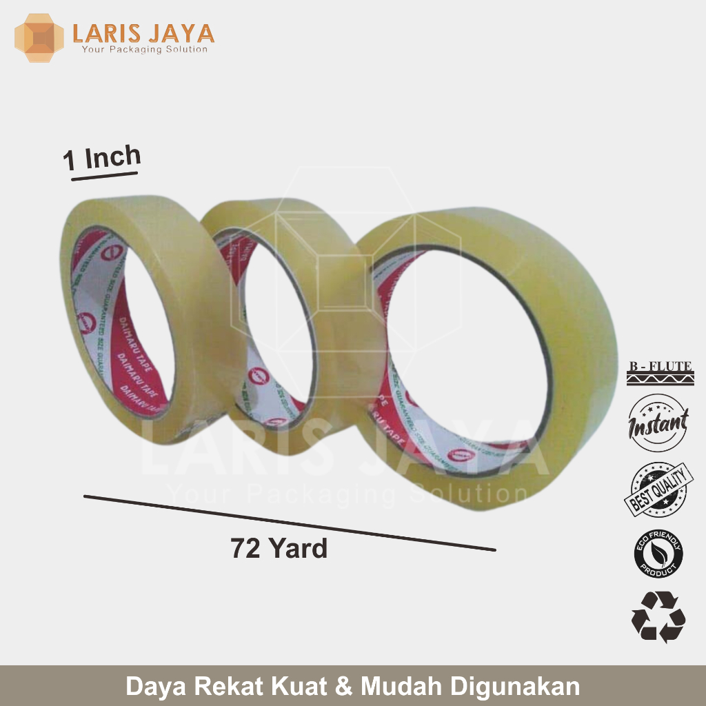 

Isolasi / Selotip / Lakban Kecil Daimaru Bening 1 Inch / 24 mm x 72 Yard ( Isolasi DM Bening 1” )