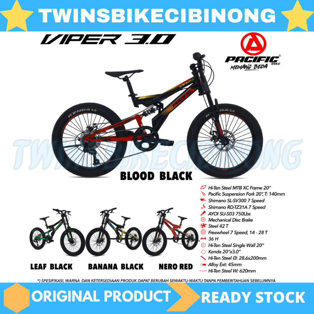 PACIFIC MTB 20 VIPER 3.0 BAN 3.0