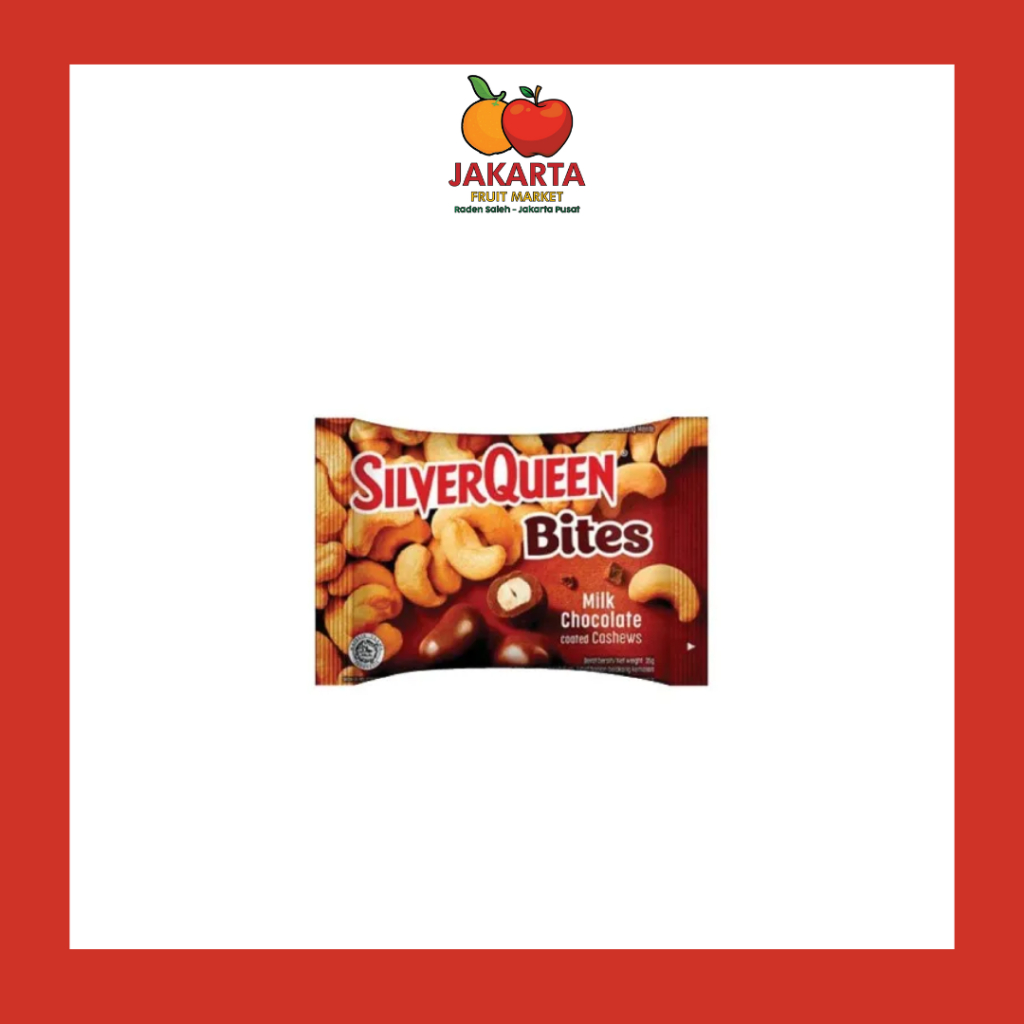 

SILVERQUEEN BITES MILK CHOCOLATE COOTED CASHEWS 40 G / COKLAT SUSU DENGAN KACANG ALMOND