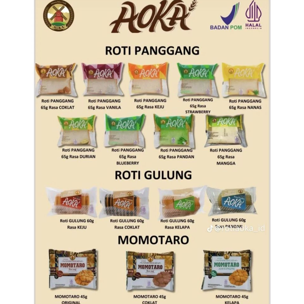 

roti aoka super lembut momotaro roti gulung viral lembut panggang rasa cokelat vanila keju kelapa pandan