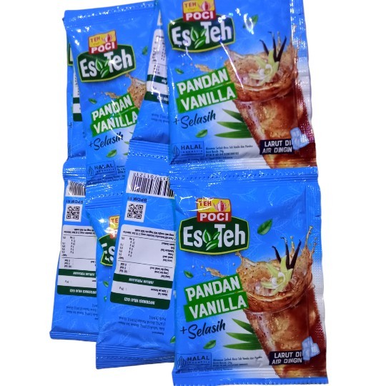 

Teh Poci Saset Es Teh Vanilla Pandan Selasih 1 Renceng isi 10pcs 22gr Berhadiah Uang Undian di kemasan