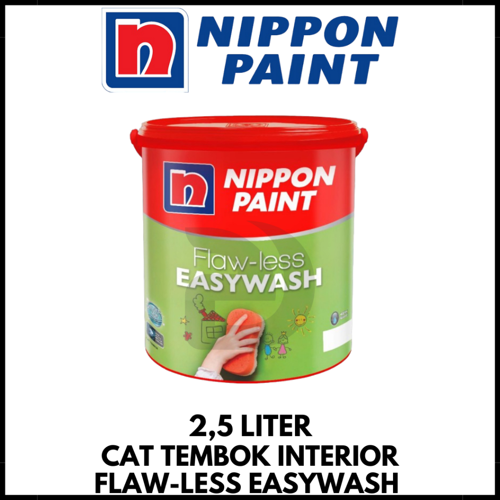 Cat Tembok Interior Nippon Flawless Easywash 1001 Brilliant White Galon 2,5Liter / Nippon Paint