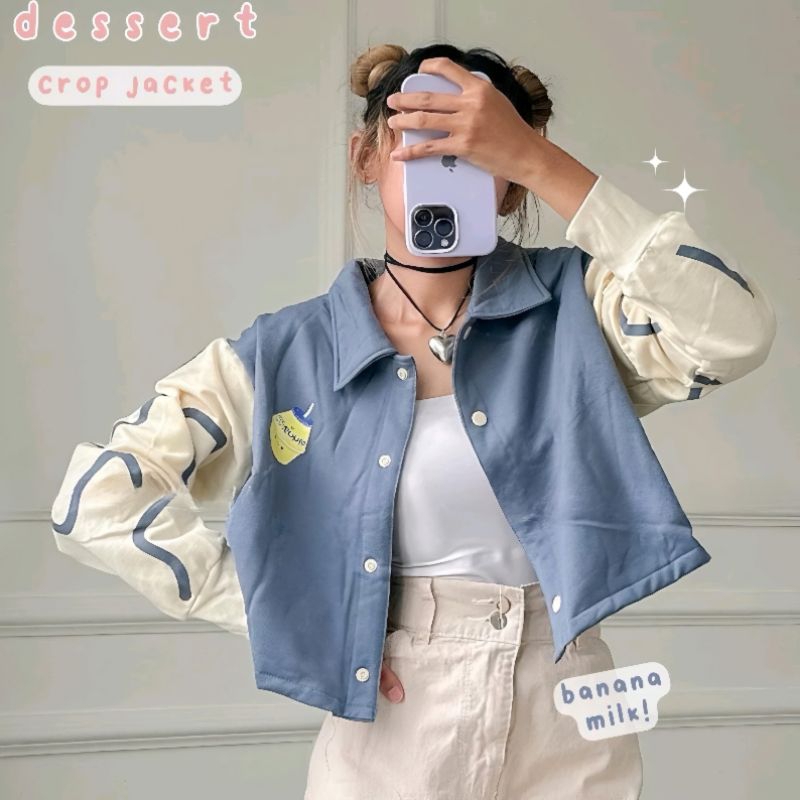 FREE ONGKIR SWEATER CROP TOP WANITA CREAMY STRAWBERRY SEWEATER CROP KANCING OVERSIZE JUMBO SWEATER