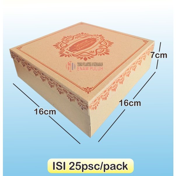 Dus dos kotak nasi makan kertas 16x16 25 pcs set kue roti tart kraft motif