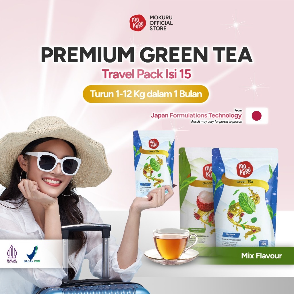 

Teh Diet Mokuru Isi 15 Tea Bags Mint | Teh Pelangsing Herbal Alami | Aman Busui By Mokuru BPOM