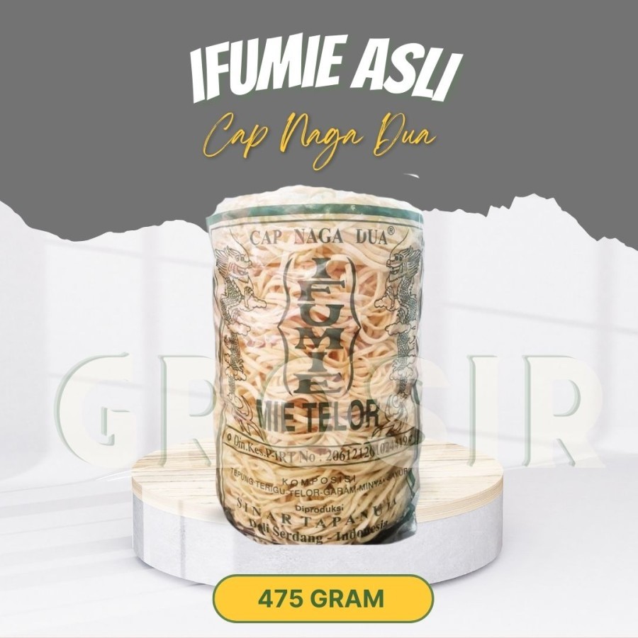 

Bahan Mentah / Mie Telor Spesial / IFUMIE Cap NAGA DUA 475gr / Halal