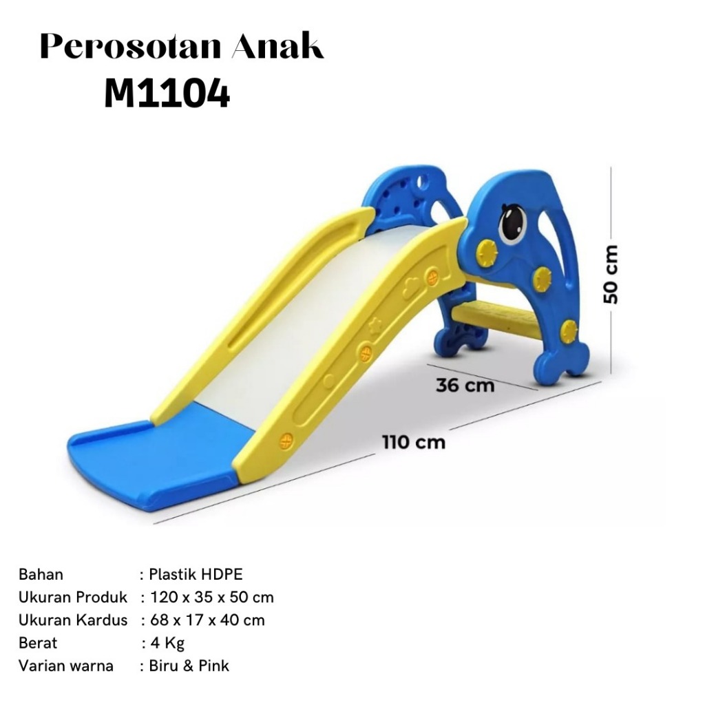 Perosotan Anak Dolphine - Biru - Perosotan Kekinian - Perosotan Outdoor