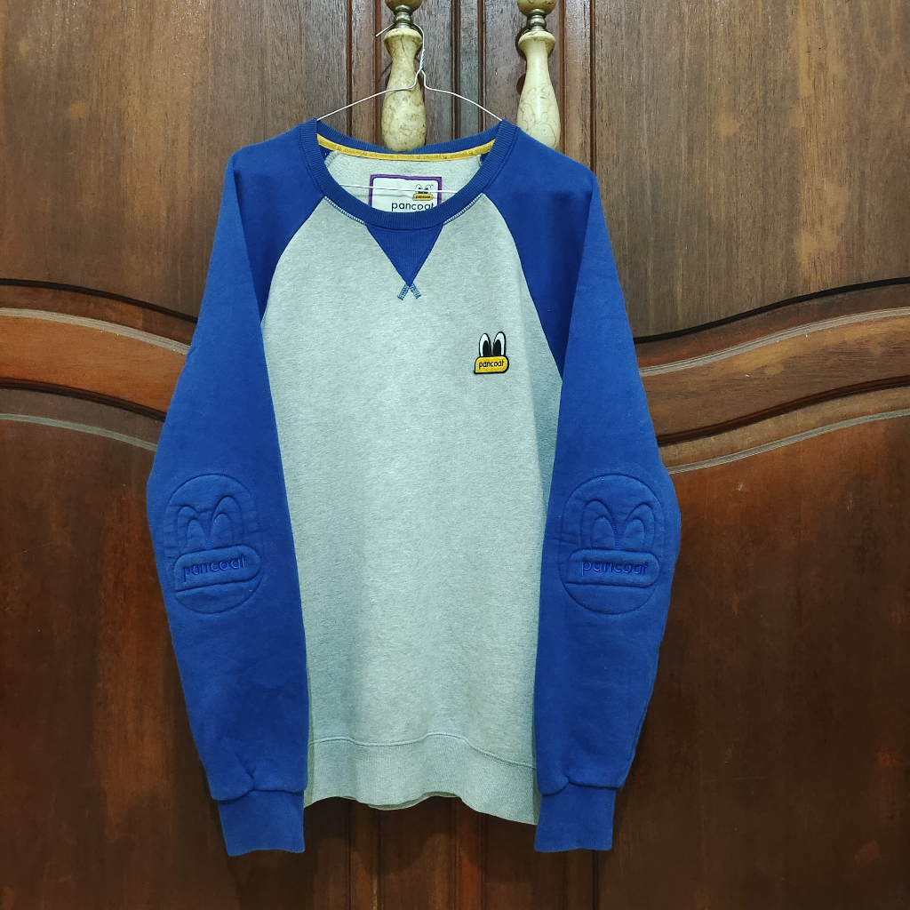 Crewneck Pancoat Simple Abu Biru Original - Size L