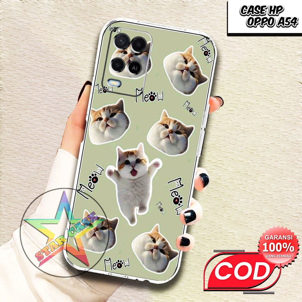 Case OPPO A54 TERBARU Motif [kucing] Terlaris Casing OPPO A54 Terbaru Softcase Clear Protected Camer
