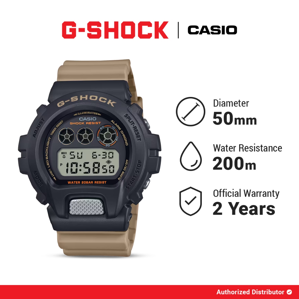 G-Shock Jam Tangan Pria DW-6900TU-1A5DR Digital Black Brown Gshock Original