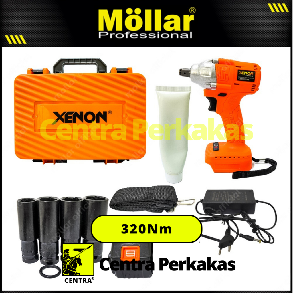 XENON CDIW1845 Mesin Bor Buka Baut (impact wrench) 1/2"Dr. 320N m SET (box PVC)