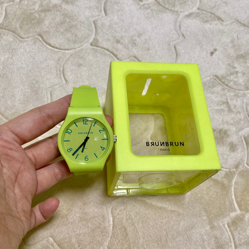 jam tangan jelly burnburn paris nala lime / hijau ijo neon