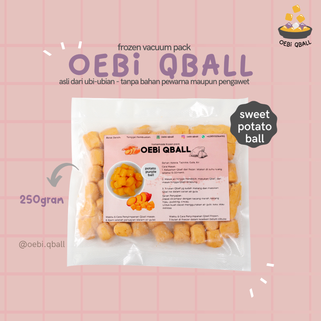 

Taroball orange Taiwan 芋圓 frozen homemade 250gram