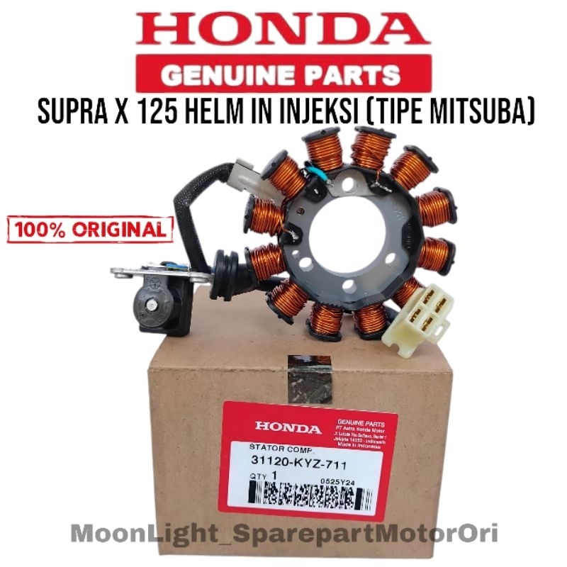 SPUL SPULL ASSY STATOR COMP SUPRA X 125 HELM IN FI INJEKSI ORIGINAL ASLI HONDA AHM 31120-KYZ-711