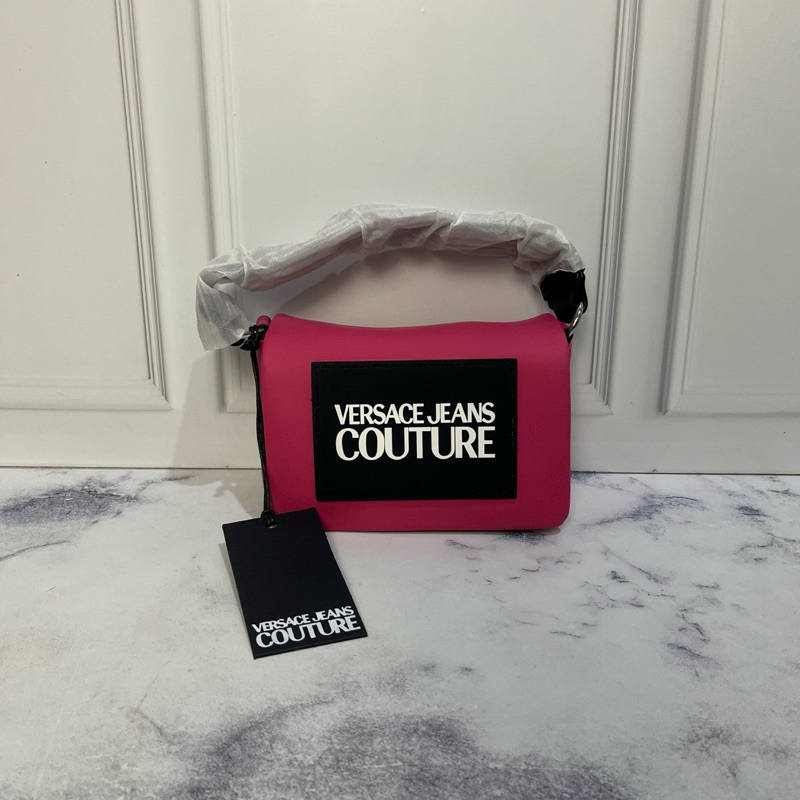 VERSACE JEANS COUTURE RUBBER LOGO CROSSBODY BAG
