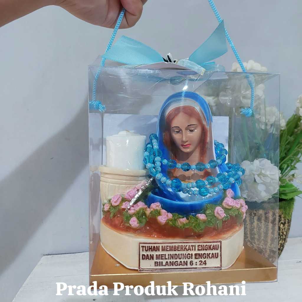 SOUVENIR, HADIAH ROHANI/Paket Souvenir Tempat Lilin Bunda Maria, Lilin Doa katolik, patung bunda mar