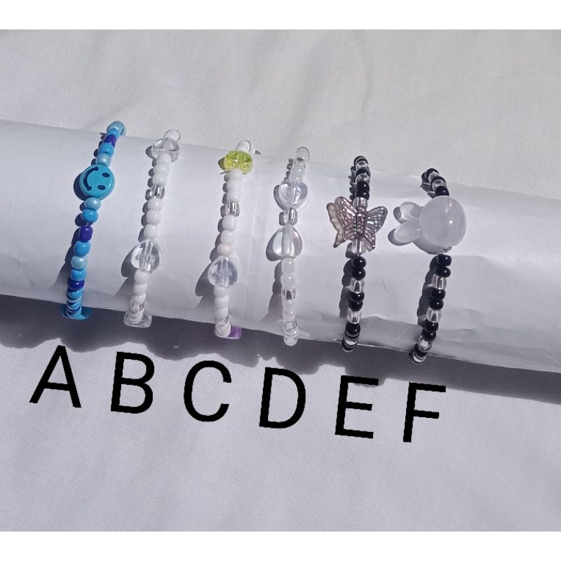 Gelang manik-manik | gelang manik love | gelang manik smile | gelang manik kupu"