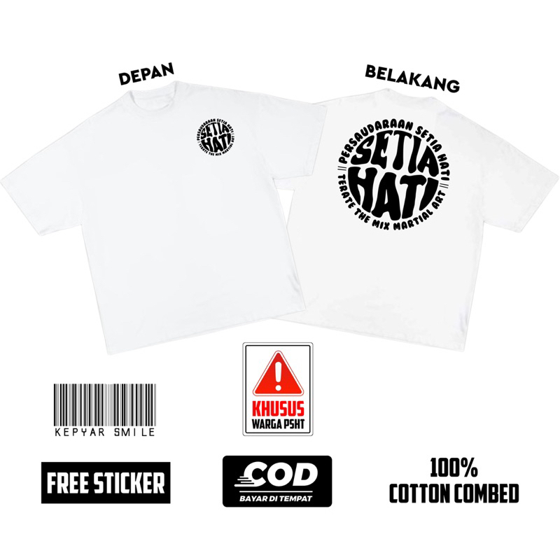 KAOS PSHT GRAFITI MELINGKAR VERSI BAJU WARNA PUTIH