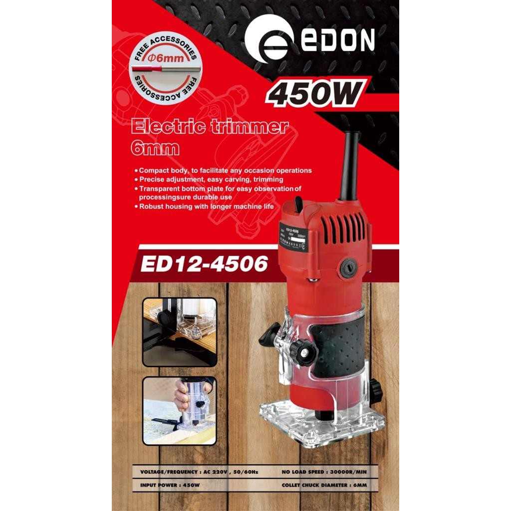 Mesin Trimmer/Router/Profil Kayu Merk Edon ED12-4506 (450w)