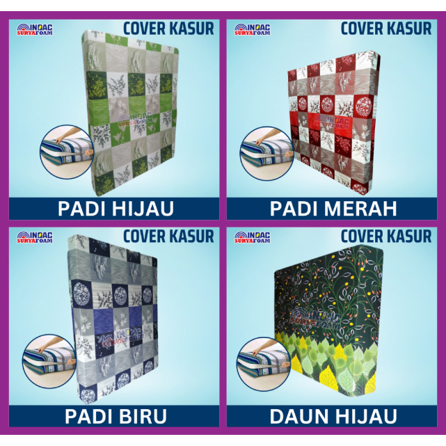 Sarung cover kasur busa resleting 200x200x50 / 180x200x50 / 160x200x50 / 145x200x50 / 120x200x50 / 1