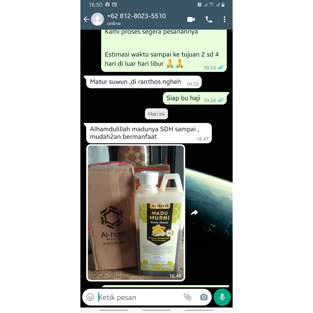 

Nafariz724 Madumurni100%/Madumurnihutanakasia500Gr