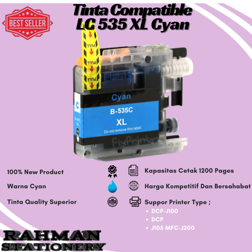 Cartridge Tinta Compatible Brother LC539XL LC 539XL LC535XL LC 535XL - 535XL Cyan