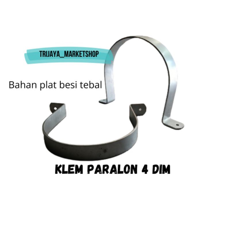 klem pipa paralon besi 4" tebal