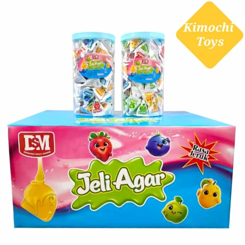 

Cemilan DSM Jelly Agar Mini Toples Isi 100 Jeli Segitiga Warna Warni