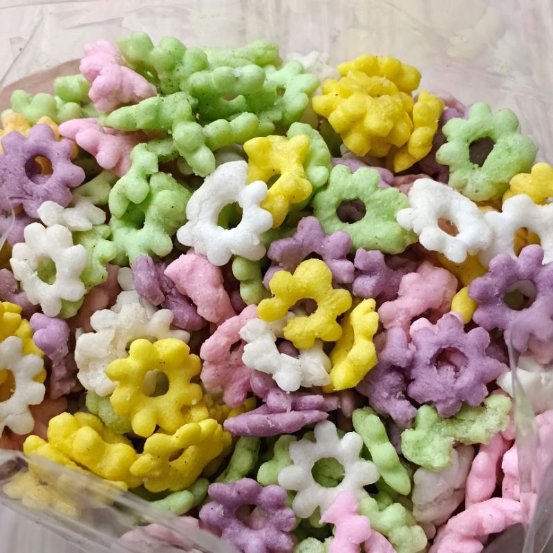 

Cemilan salome warna warni pastel 1 kg kembang ribut