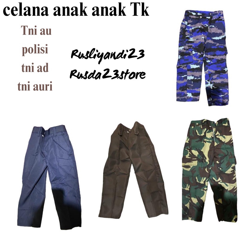 CELANA POLISI TNI AU TNI AD ANAK ANAK BERKUALITAS/CELANA ANAK GLOSIR