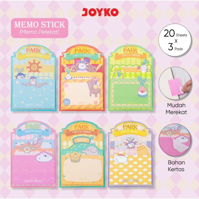 

MEMO STICK STICKY NOTE KERTAS MEMO TEMPEL JOYKO MMS-39 Amusement park (1pcs)