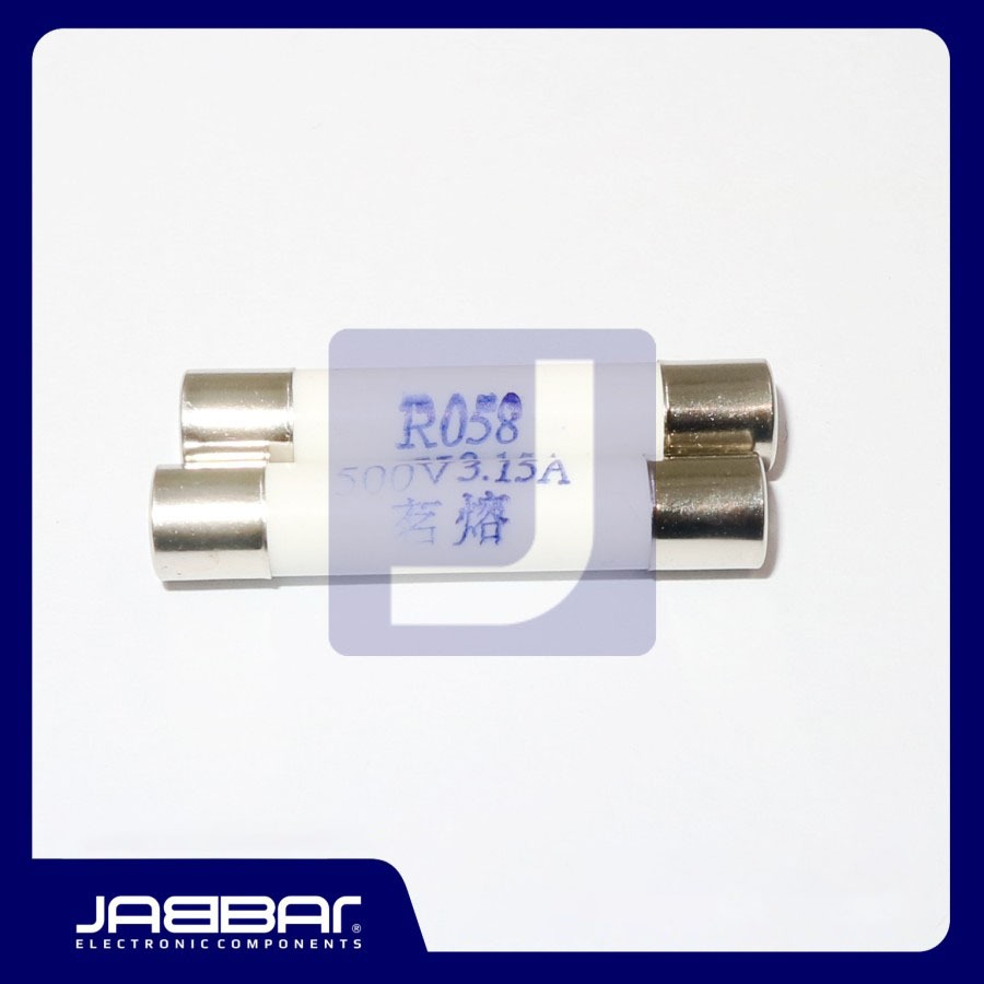 R058 500V 3.15A FUSE CERAMICS (L= 3.1 cm W= 0.6 cm)