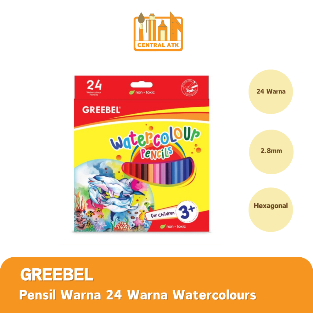 

PENSIL WARNA / COLOR PENCIL GREEBEL 24 WARNA WATERCOLOUR PANJANG