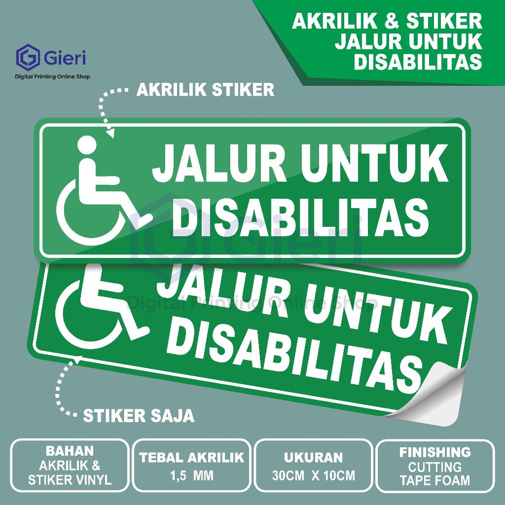 

GIERI - AKRILIK & STIKER JALUR UNTUK DISABILITAS