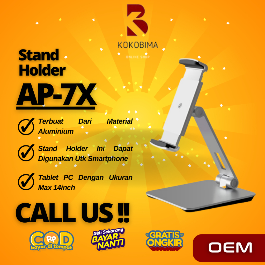 [Termurah] Tablet Stand Holder Desktop POS AP-7X - SILVER