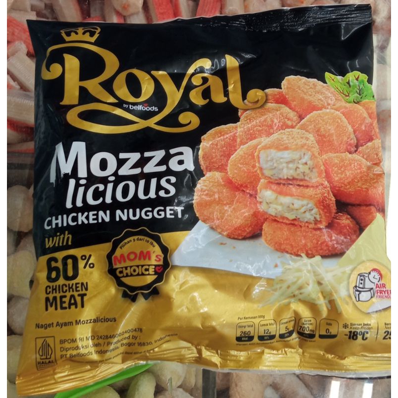 

Royal chicken nugget mozzalicious 250g/Royal nugget mozza keju