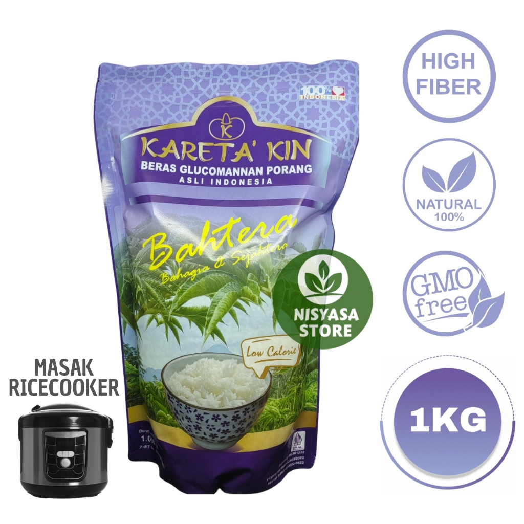 

Kareta Kin Bahtera Beras Glukomanan 1Kg Tinggi Serat Alami Organik