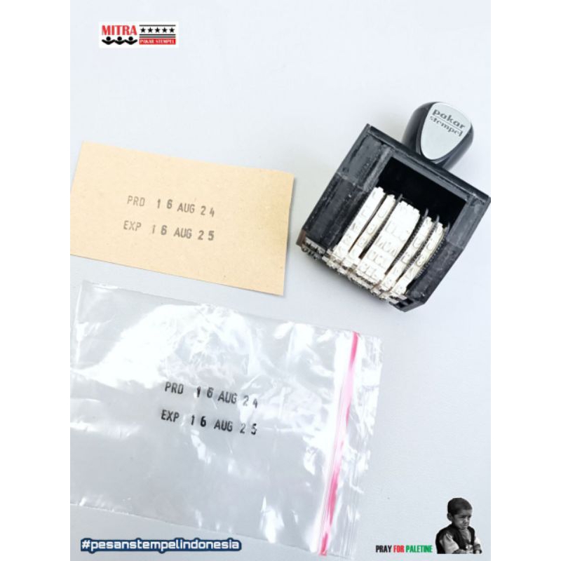 stempel putar kode produksi expired date 2 baris