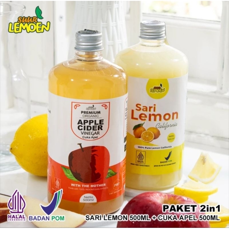 

Bundling Paket Diet Sehat Alami Cuka Apel, Sari Lemon Murni 250ML & 500ML