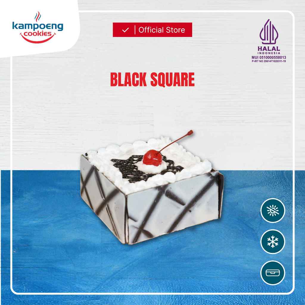 

Cake Ulang Tahun Black Square Premium ukuran 10x10 cm Kampoeng Cookies