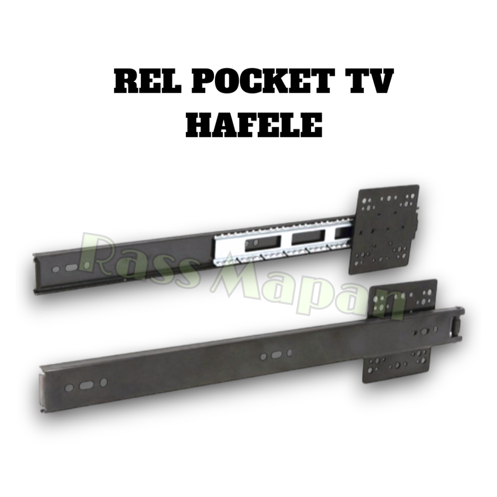 Rel Lemari TV Pocket Door Salib Hafele 40, 45, 50, 55, 60cm