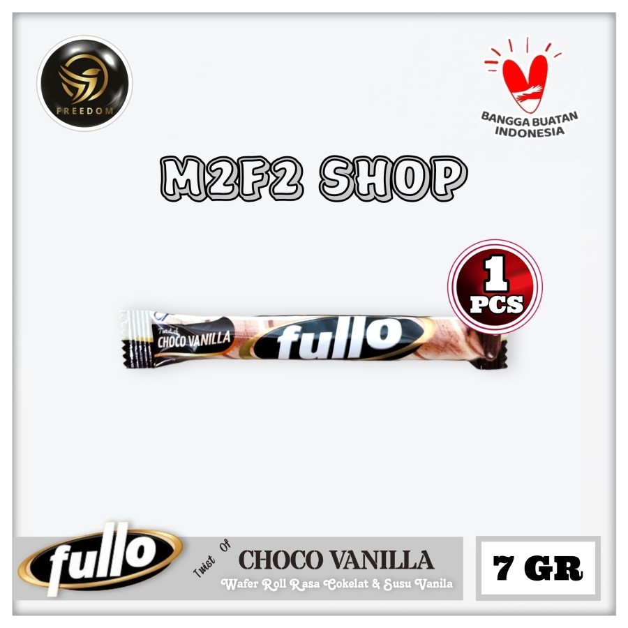 

Fullo Stick Roll Twist Of Choco Vanilla Milk | Wafer Stik Krim Rasa Cokelat & Susu Vanila - 7 gr (Kemasan Satuan)